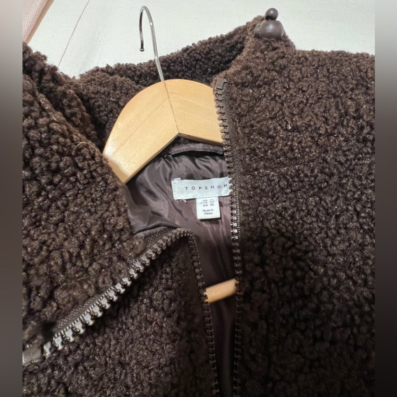 Topshop Sherpa Cropped Jacket - Picture 4 of 5